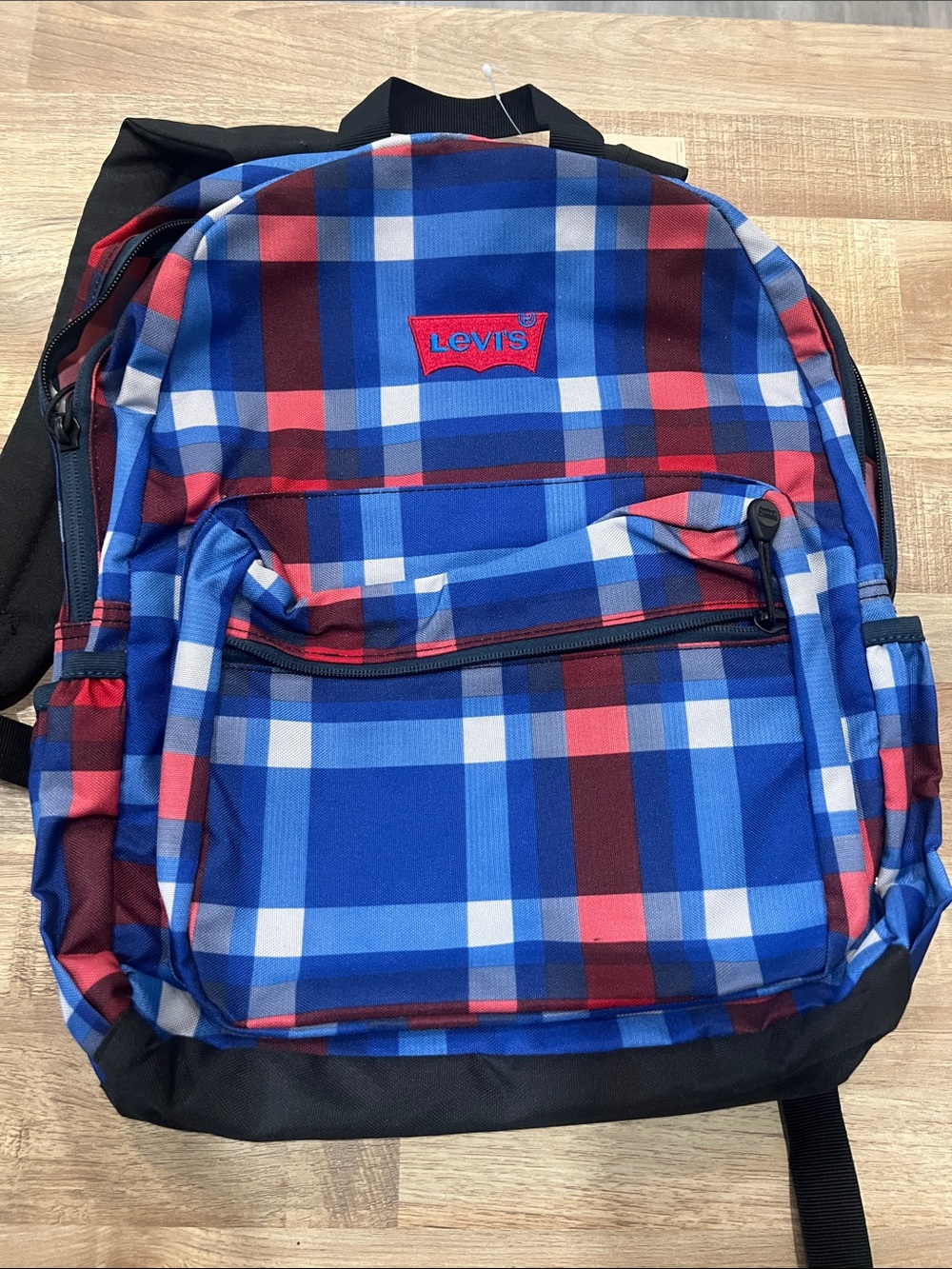 Levi's Blue and Red Plaid Backpack